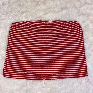 American eagle red and white stripped tube top